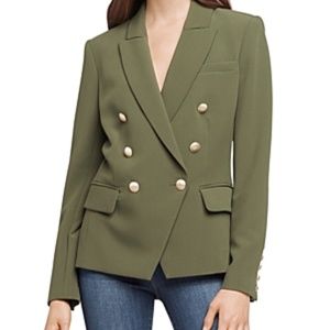 Olive Double-Breasted Blazer